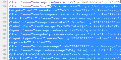 Sao chép source code form